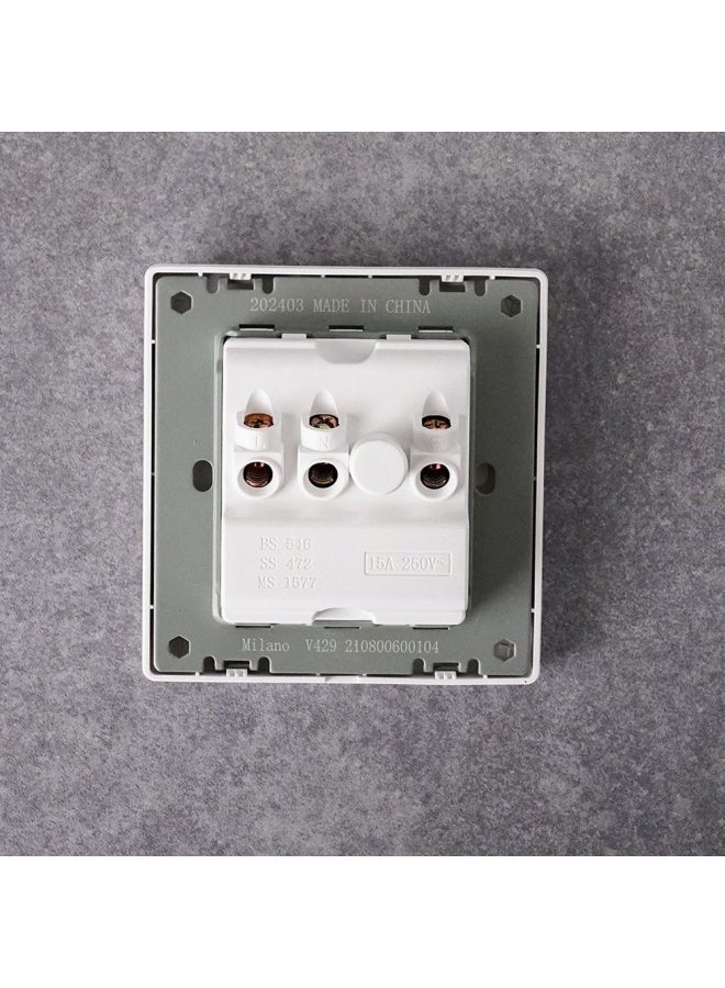DANUBE HOME Milano 15A Socket Electrical Switches Sockets Outlets For Home Appliances Office Hotel Conventional Construction Project Aura Wh  - Image 2