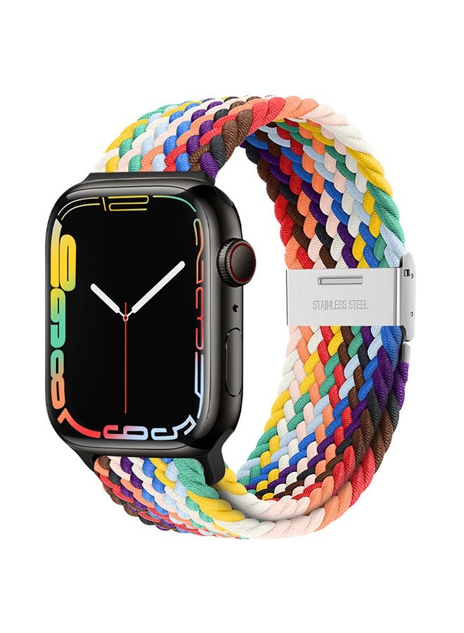 Watch Band for Apple Watch 38mm 40mm 41mm Strap, Adjustable Braided Replacement Bands Straps Stretchable Elastic Sport Wristband for Watch Ultra/Ultra 2 Series 9/8/7/6/SE/5/4/3/2/1 (Color) - Image 1