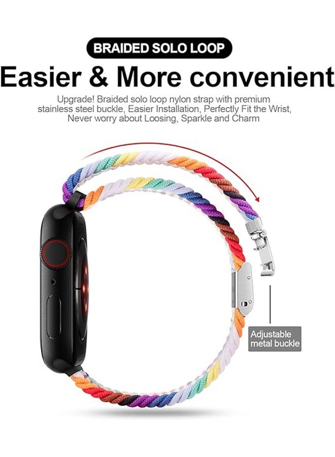 Watch Band for Apple Watch 38mm 40mm 41mm Strap, Adjustable Braided Replacement Bands Straps Stretchable Elastic Sport Wristband for Watch Ultra/Ultra 2 Series 9/8/7/6/SE/5/4/3/2/1 (Color) - Image 4