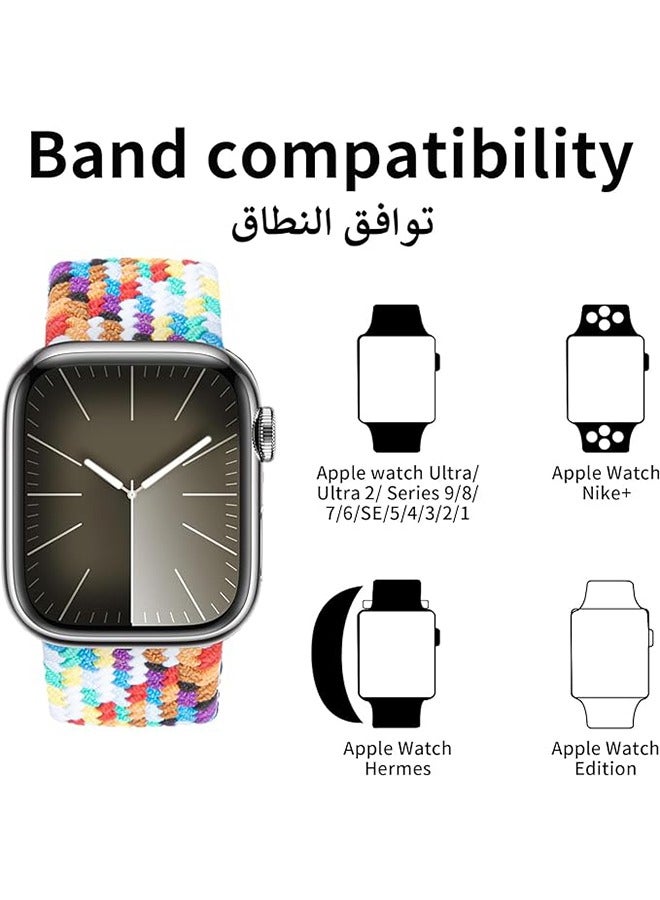 Watch Band for Apple Watch 38mm 40mm 41mm Strap, Adjustable Braided Replacement Bands Straps Stretchable Elastic Sport Wristband for Watch Ultra/Ultra 2 Series 9/8/7/6/SE/5/4/3/2/1 (Color) - Image 3