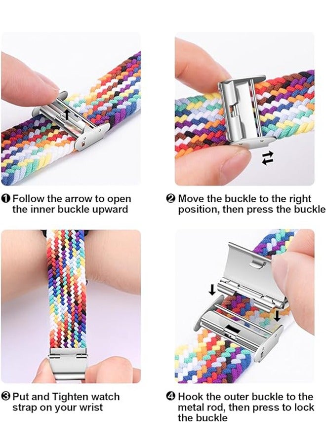 Watch Band for Apple Watch 38mm 40mm 41mm Strap, Adjustable Braided Replacement Bands Straps Stretchable Elastic Sport Wristband for Watch Ultra/Ultra 2 Series 9/8/7/6/SE/5/4/3/2/1 (Color) - Image 5