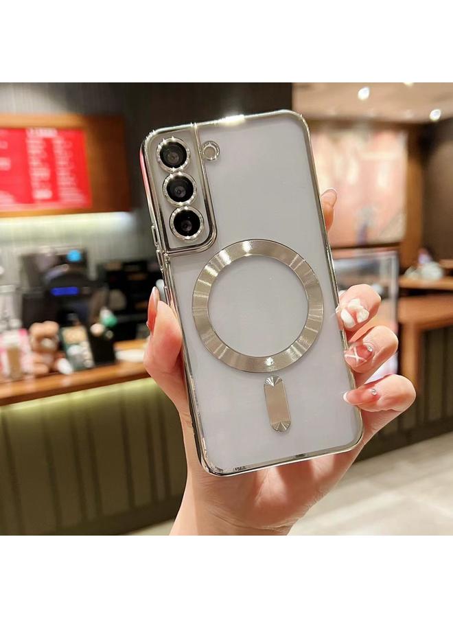 جراب هاتف MagSafe Electroplating TPU لهاتف Samsung Galaxy S21 FE 5G (فضي)
