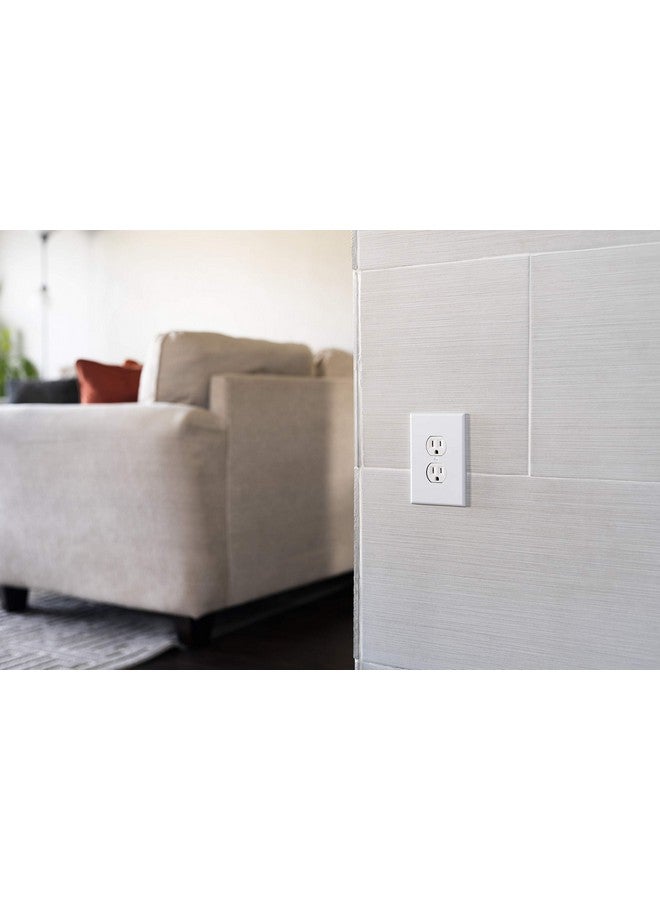 جي إي مقبس كهربائي GE UltraPro Duplex عالي التحمل، أبيض، منفذ حائط، نير معزز، مشبك تأريض ذاتي، 3 رؤوس، يدعم 15 أمبير، مُدرج في قائمة UL، رقم 42157 - Image 5