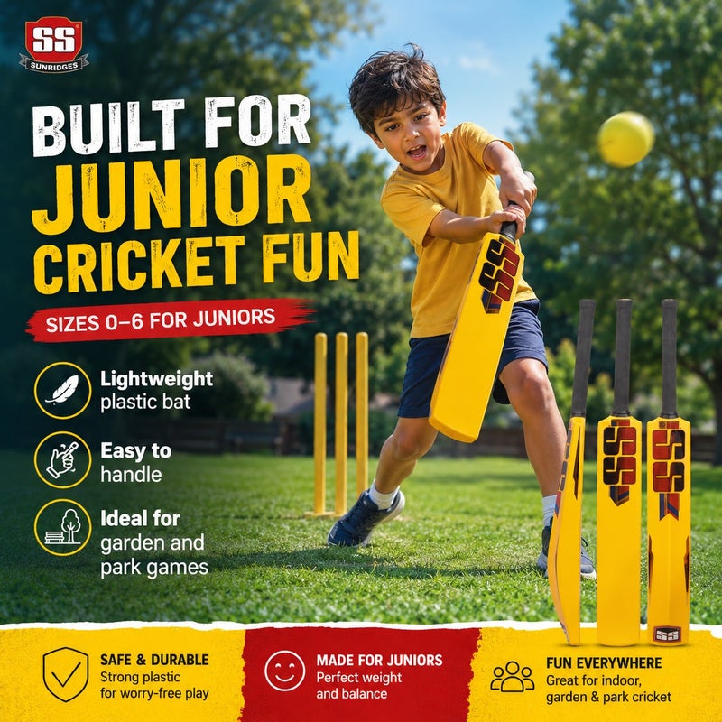 SS Plastic Cricket Bat Size 4 - Lightweight Junior Bat for Kids, Practice & Casual Play - Image 5