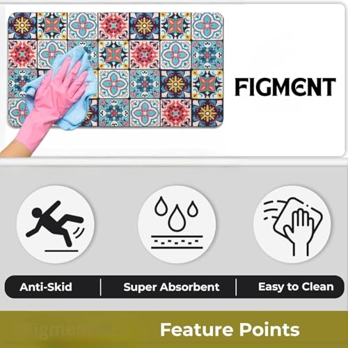 FIGMENT 2 Pcs Kitchen Mat for Floor, Non-Slip Cushioned Standing Mat, Waterproof & Easy to Clean, Comfort Floor Mat for Kitchen, Office & Home (118 * 38 cm, 58 * 38 cm) - Image 3