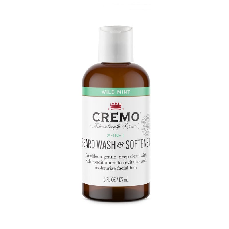 Cremo Wild Mint Beard and Face Wash, Specifically Designed to Clean Coarse Facial Hair, 6 Fluid Oz (Pack of 1) - Image 1