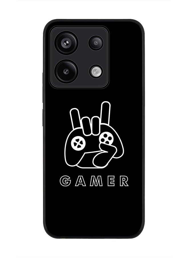 Stylizedd - Rugged Black Edge Case for Xiaomi Redmi Note 13 Pro 5G, Slim fit Soft Case Flexible Rubber Edges Anti Drop TPU Gel Thin Cover -  Gamer - Image 1