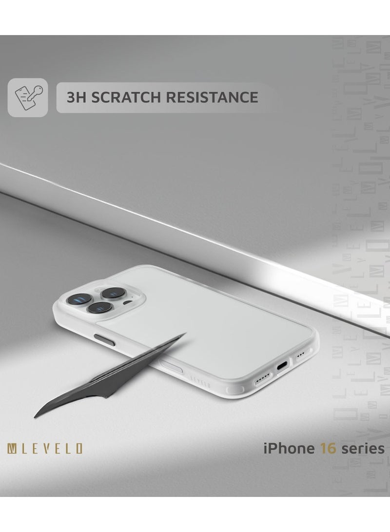 LEVELO iPhone 16 Pro Case Full-coverage Phone Case Military-Grade Drop Protection iPhone 16 Pro Cover Delay Yellowing Wear-resistant Anti Scratch And Fingerprint 16 Pro Phone Case Ultra Slim Extra Raised Edge - Image 3