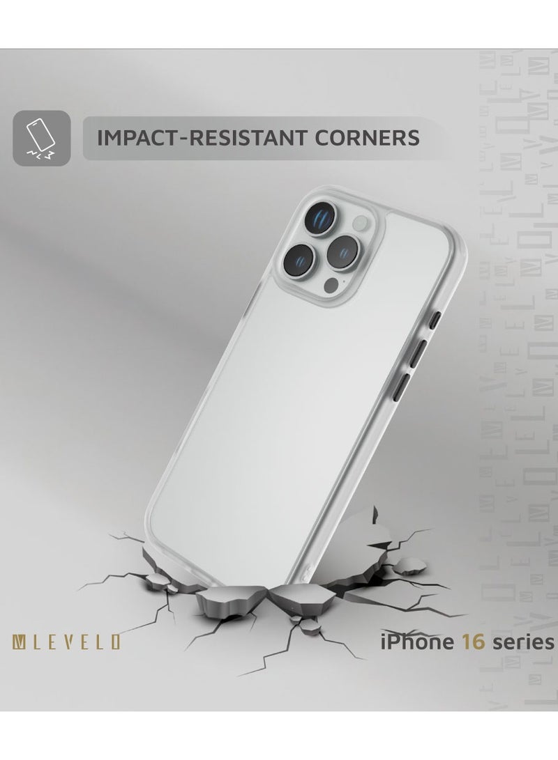 LEVELO iPhone 16 Pro Case Full-coverage Phone Case Military-Grade Drop Protection iPhone 16 Pro Cover Delay Yellowing Wear-resistant Anti Scratch And Fingerprint 16 Pro Phone Case Ultra Slim Extra Raised Edge - Image 5