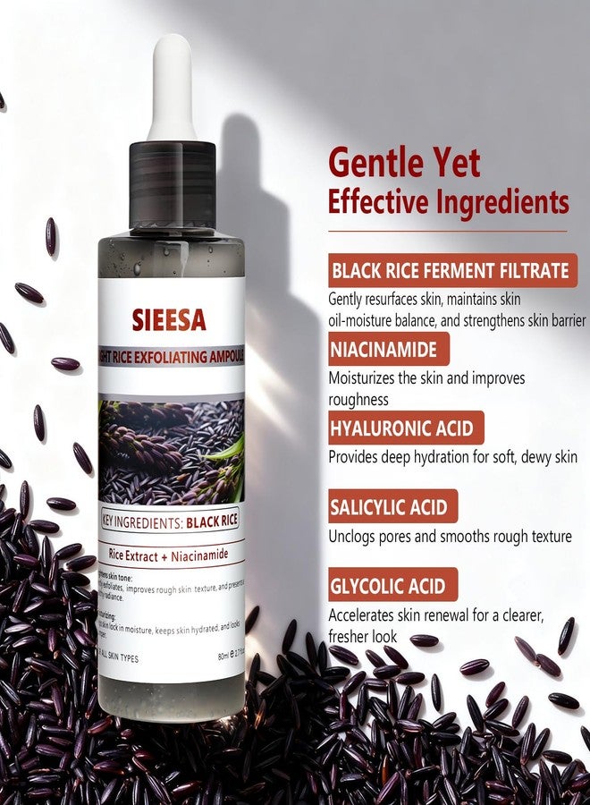 sunohyesla Peel Shot Glow Black Rice Peeling Ampoule,Niacinamide,Salicylic Acid Lessens Blackhead Appearance, Hyaluronic Acid Locks Moisture,Supports Skin Barrier, For Various Skins (2.7 fl oz - Image 2