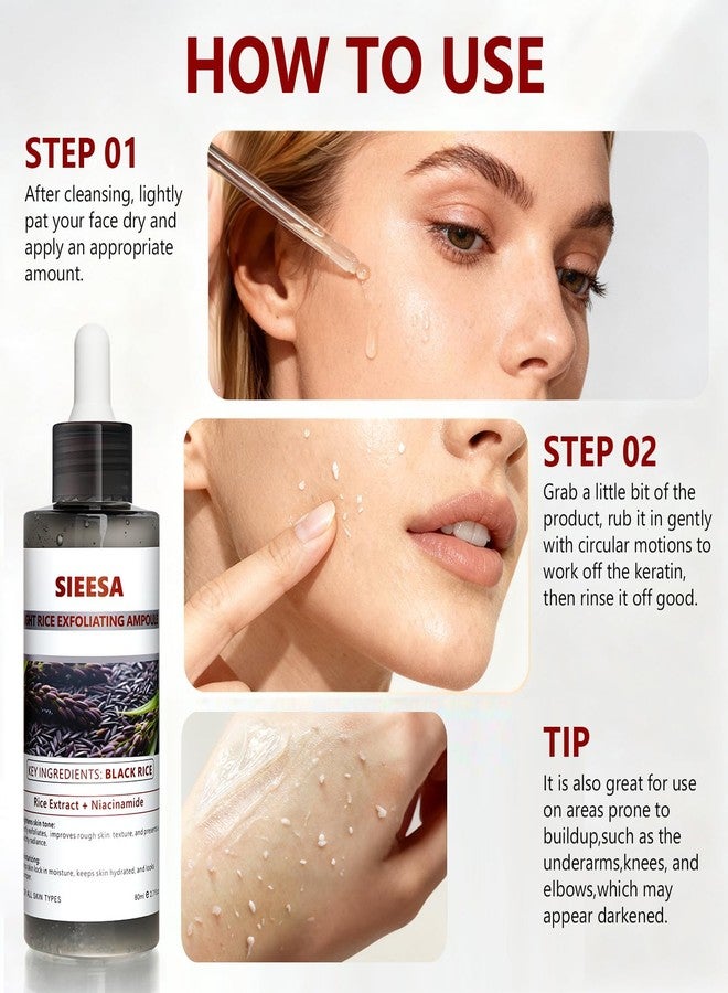 sunohyesla Peel Shot Glow Black Rice Peeling Ampoule,Niacinamide,Salicylic Acid Lessens Blackhead Appearance, Hyaluronic Acid Locks Moisture,Supports Skin Barrier, For Various Skins (2.7 fl oz - Image 5