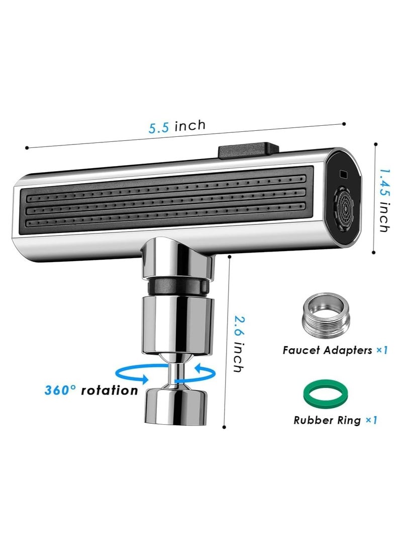 صنبور مطبخ شلال متعدد الوظائف 3 في 1 - محول بخاخ صنبور حوض دوار بـ 360 درجة مضاد للرذاذ، بخاخ قابل للسحب، موسع صنبور عالمي لاحواض المطبخ والحمام - Image 3