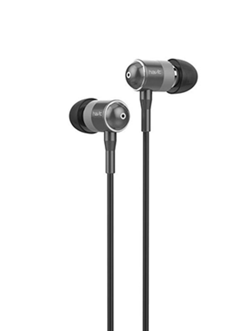 هافيت سماعات اذن قرصية مع ميكروفون HV-L670 من هافيت، سلكي، داخل الأذن، رمادي - Image 1