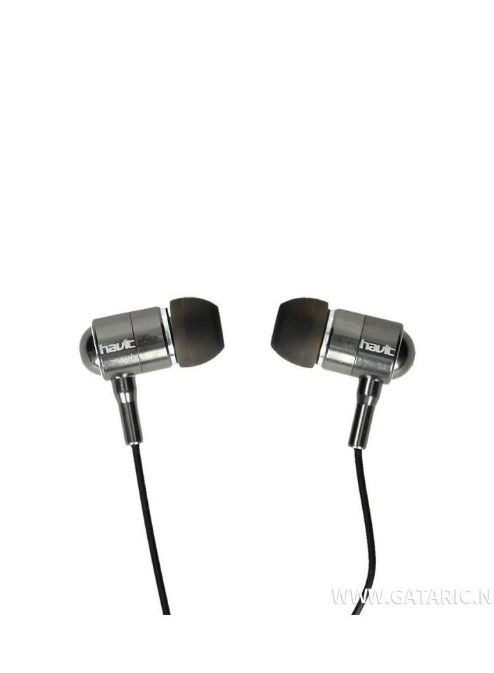 هافيت سماعات اذن قرصية مع ميكروفون HV-L670 من هافيت، سلكي، داخل الأذن، رمادي - Image 2