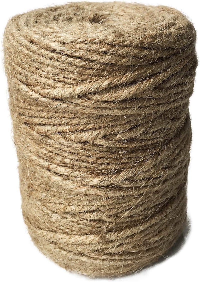 IlikeEC 328Feet Jute Twine, 3 Ply 3mm Arts and Crafts Jute Rope Heavy Duty Packing String for DIY Crafts, Bundling, Decoration, Gardening and Recycling - Image 1