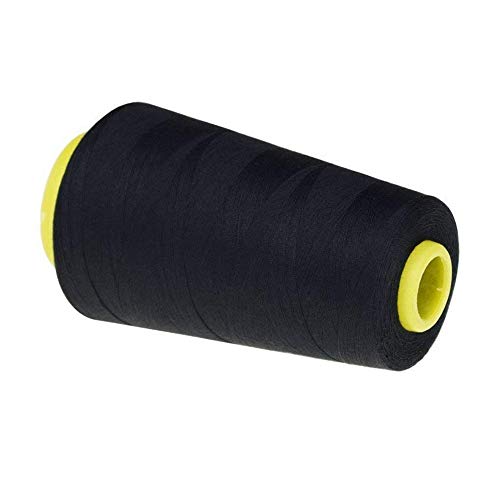 LNKA 4 Pack of 3000 Yard Spools Black Sewing Thread All Purpose 100% Spun Polyester Overlock Cone (Upholstery, Canvas, Drapery, Beading, Quilting) - Image 4
