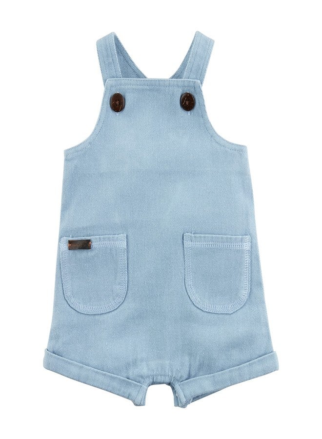 Mud Pie Baby Boys Shortall, Light Blue, 6-9 Months US