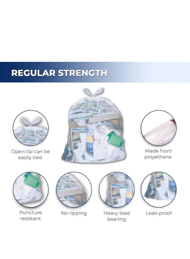 أكياس قمامة شفافة قابلة للتحلل البيولوجي من كريستال، 90 × 110، بولي إيثيلين عالي الكثافة، 30 ميكرون، 14 قطعة - Image 2