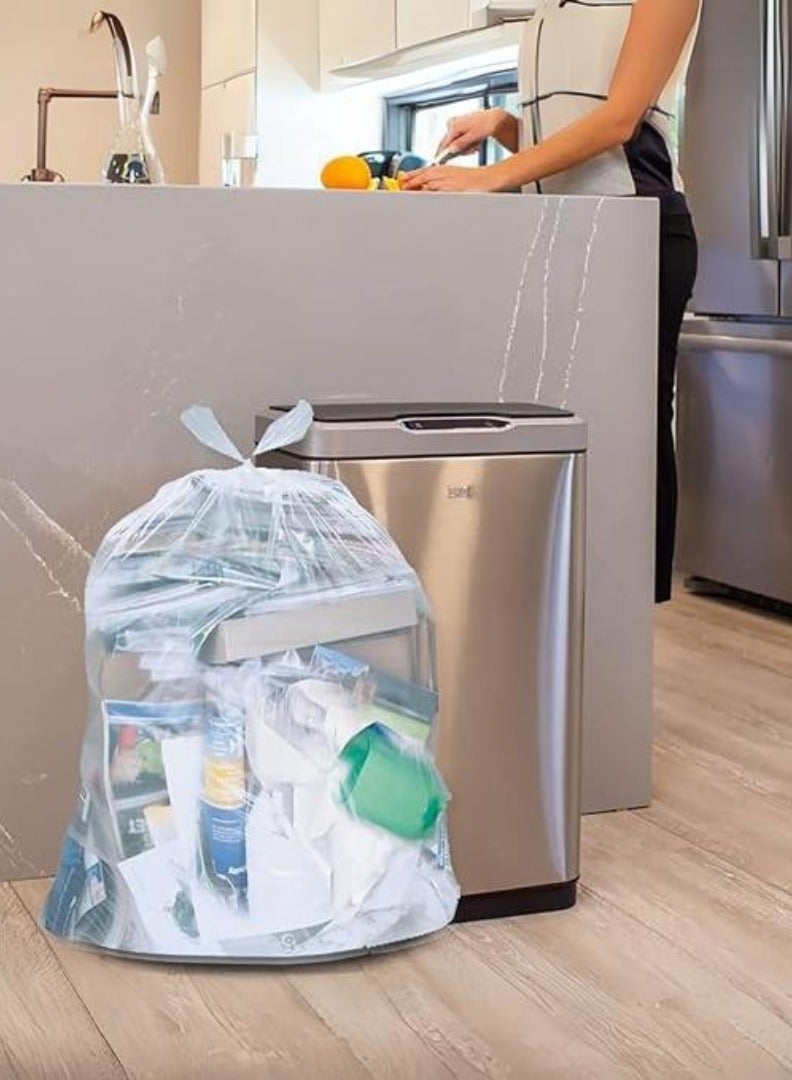 أكياس قمامة شفافة قابلة للتحلل البيولوجي من كريستال، 90 × 110، بولي إيثيلين عالي الكثافة، 30 ميكرون، 14 قطعة - Image 4