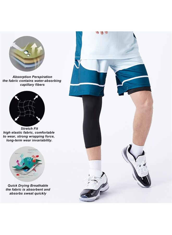 SHOP Youth Boys One Leg Compression Pants for Basketball 3/4 Leggings Sports Tights Kids Athletic Soccer Base Layer(LEFT-L) - Image 1