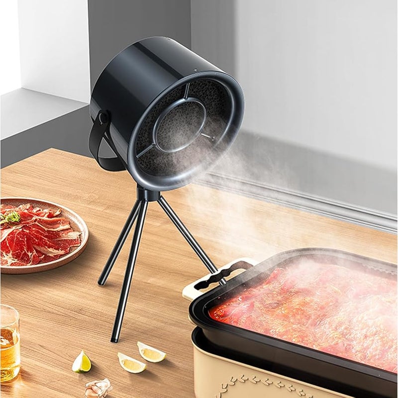 Milky White Rechargeable Low Noise Desktop Extractor Hood Portable For Outdoor BBQ - Image 3