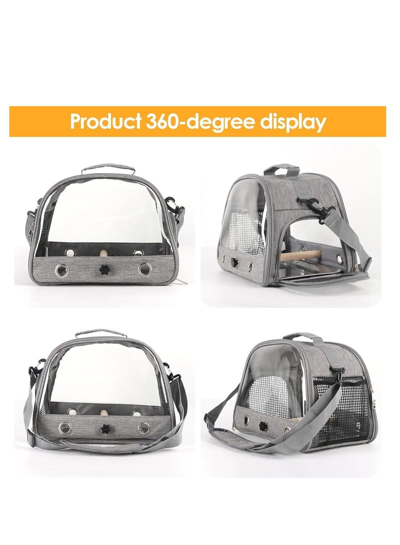 تراسل حاملة طيور، حاملة طيور للسفر، حاملة ببغاء ببغاء صغير محمول مع مجثم قائم وصينية من الفولاذ المقاوم للصدأ، نافذة جانبية قابلة للطي - Image 3