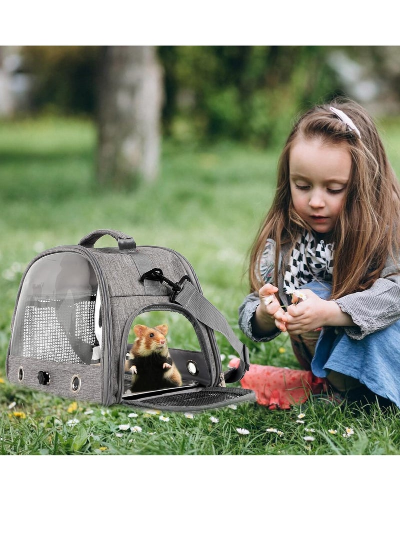 تراسل حاملة طيور، حاملة طيور للسفر، حاملة ببغاء ببغاء صغير محمول مع مجثم قائم وصينية من الفولاذ المقاوم للصدأ، نافذة جانبية قابلة للطي - Image 4