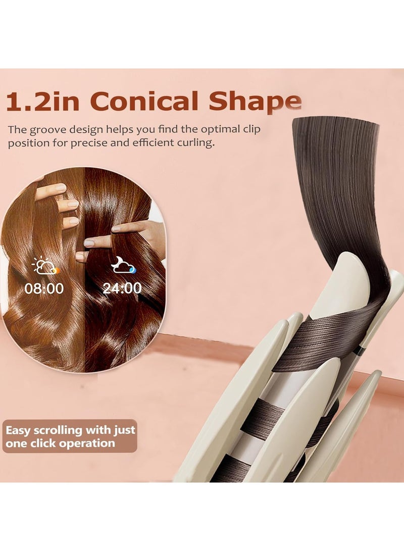 Bukela Rotating Curling Iron, Automatic Curling Iron with 4 Temperature & 3 Timer, Hair Waver with Anti-Tangle, Anti-Scald and Auto-Off, Double Voltage Rotating Curling Iron for Hair Styling - Image 4