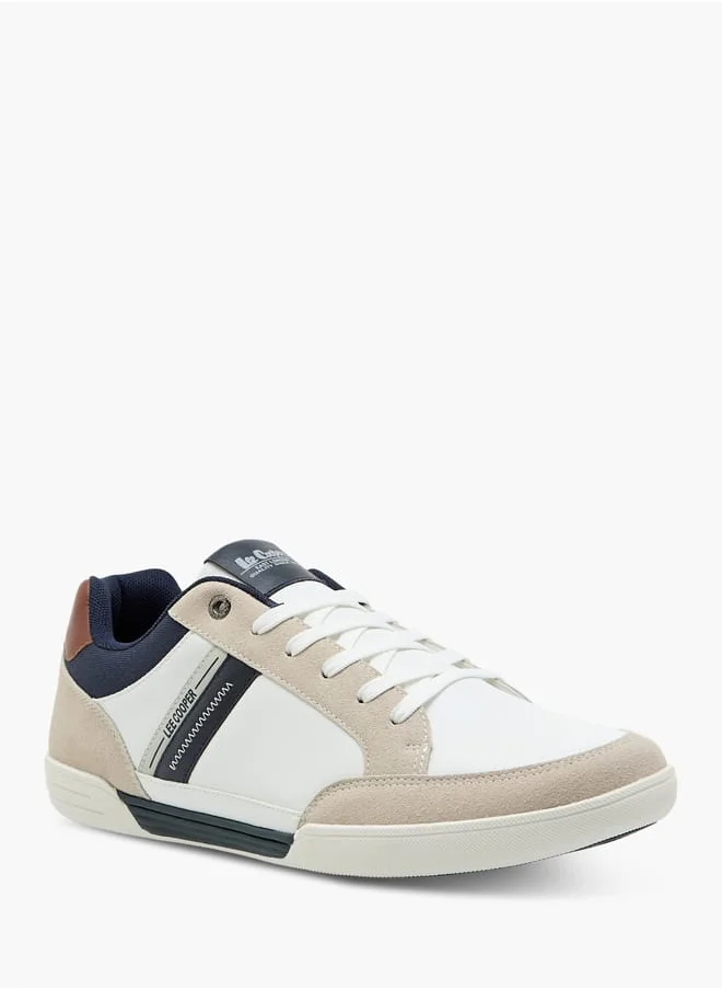 لي كوبر Men's Panelled Sneakers with Lace-Up Closure