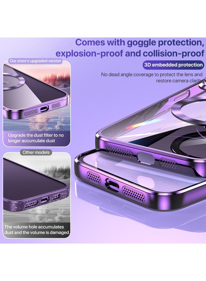 زبون جراب لهاتف iPhone 13 Pro Max MagSafe CD بإطار معدني وعدسات وملمس وتغطية كاملة - Image 4