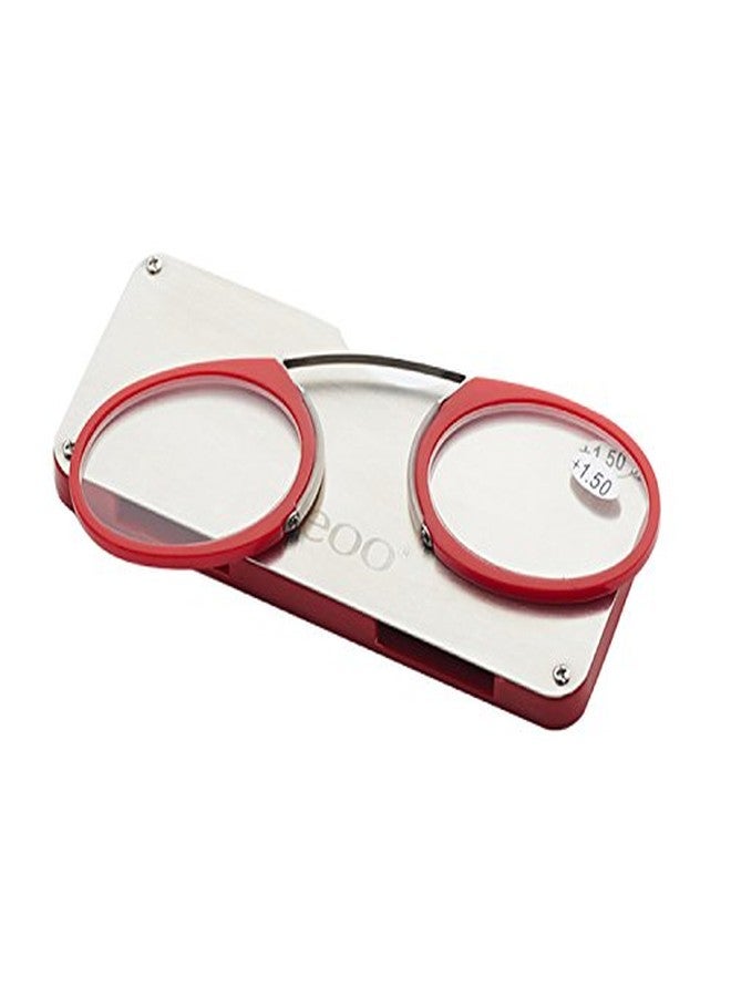 AEC Globus Go Everywhere Unisex Pince-Nez Reading Glasses +2.50 Power Nose-Resting Temple-Free Design Lightweight Full Rim Dual-Tone Frame Portable with Soft Sleeve Case for Men & Women (Mix Colors) - Image 1
