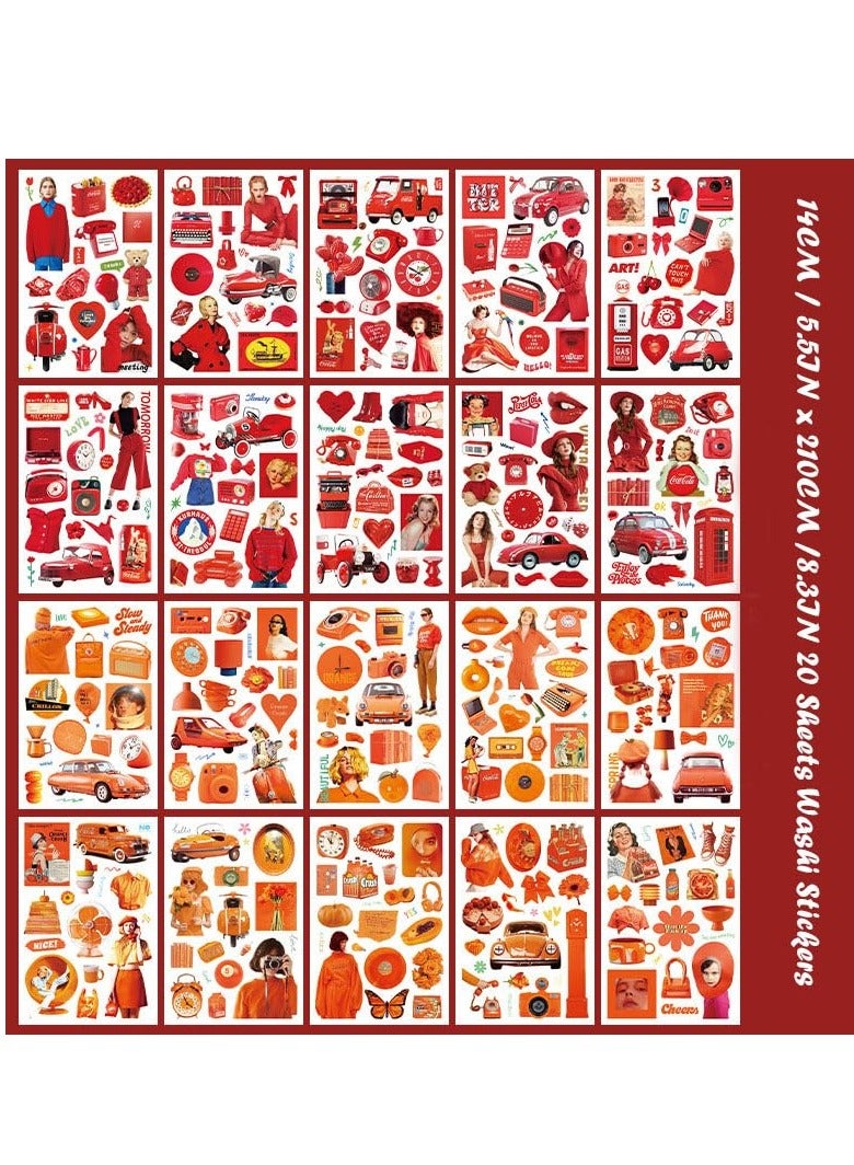 Excefore Sticker Book for Adults, Journal Stickers Set, Bullet Journal Stickers, 20 Sheets/325pcs Vintage Scrapbook Stickers, Aesthetic Washi Stickers for Journaling, DIY Crafts - Image 2