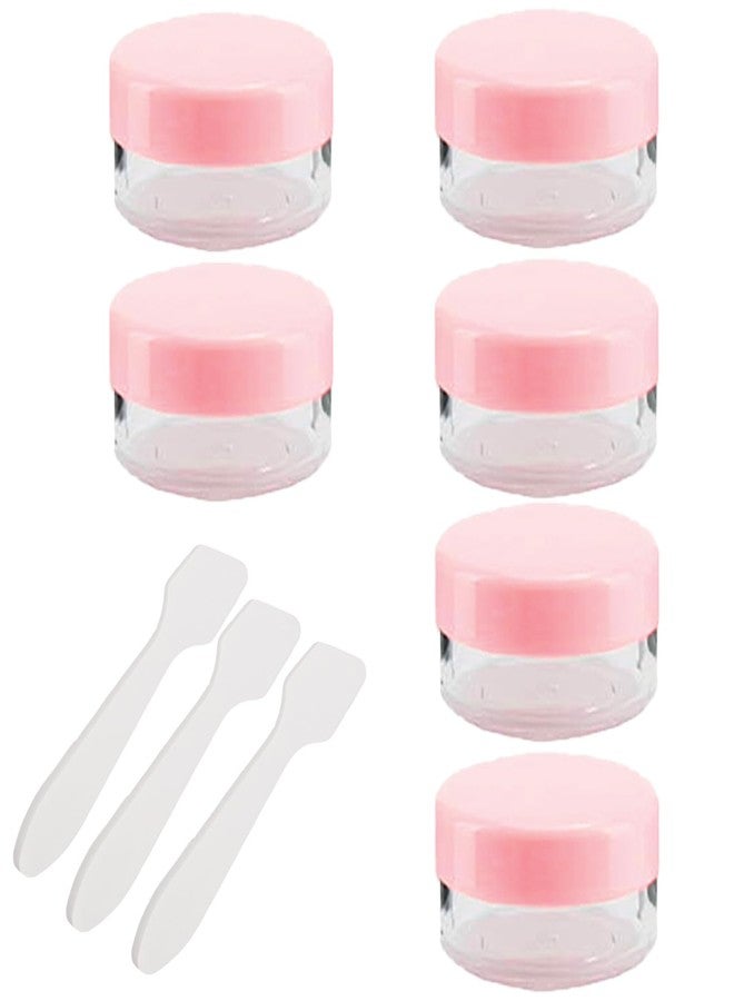 TEMPERIA (Pack of 6) Refillable Small Containers for Makeup, Cream & Lip Balm - Portable Mini Size Empty Storage Boxes with Spatula for Travel - Plastic Small Box Container for Cosmetic - Multicolour - Image 1