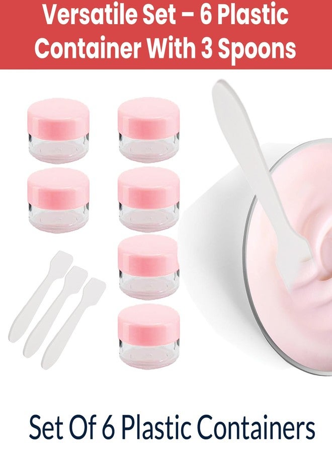 TEMPERIA (Pack of 6) Refillable Small Containers for Makeup, Cream & Lip Balm - Portable Mini Size Empty Storage Boxes with Spatula for Travel - Plastic Small Box Container for Cosmetic - Multicolour - Image 3