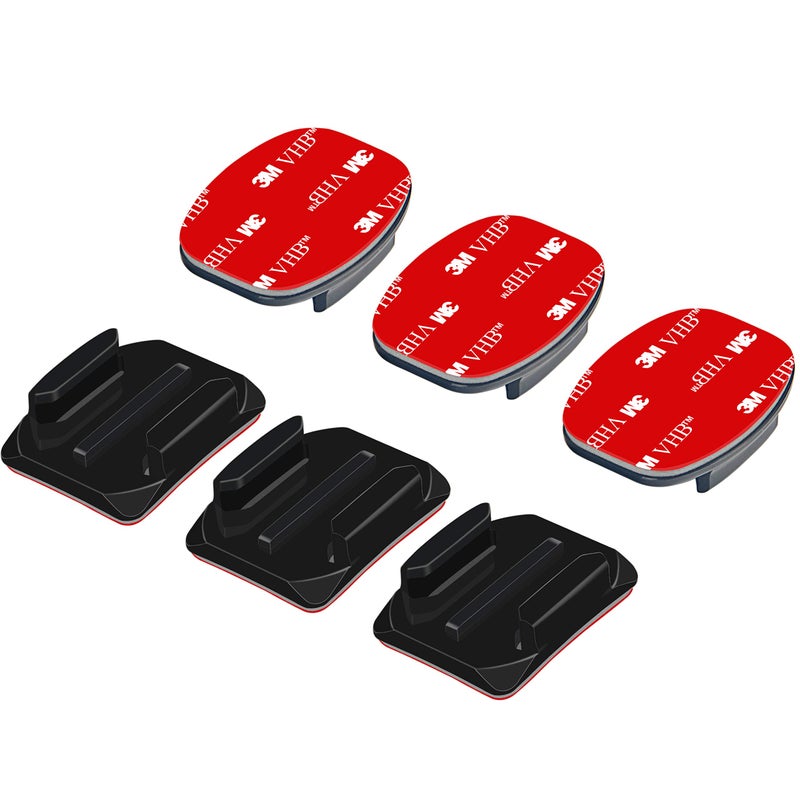 Sametop Helmet Adhesive Sticky Mounts Curved Attachment Flat 3M Mount Compatible with GoPro Hero 13 12 11 10 Max 9 8 7 6 5 4 Session DJI Osmo Action Cameras (6 Packs) - Image 4