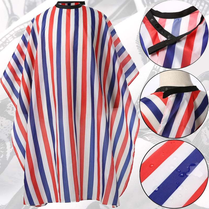 Borogo Professional Hair Cutting Cape with Neck Duster Brush, Salon Barber Cape, Hairdressing Accessories (Multicolor Stripe) - Image 3