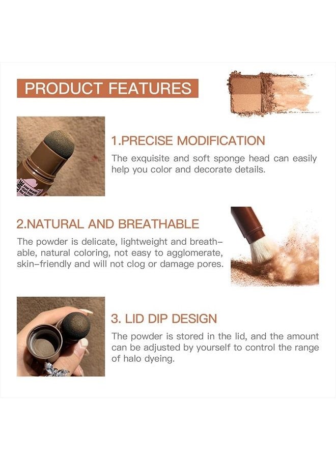 LSxia - Brow Stamp and Eyebrow Stencil Kit, Eye-brow Stamp Waterproof Eyebrow Powder and Eyebrow Shaping Kit, Natural Eye Brow Definer with 10 Brow Stencils for Women Eye Brown Makeup (Light Brown) - Image 1