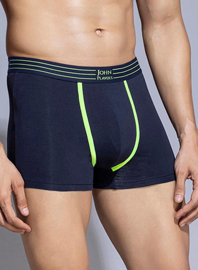 John Players Pack of 2 - Solid Trunks with Striped Waistband - Image 4