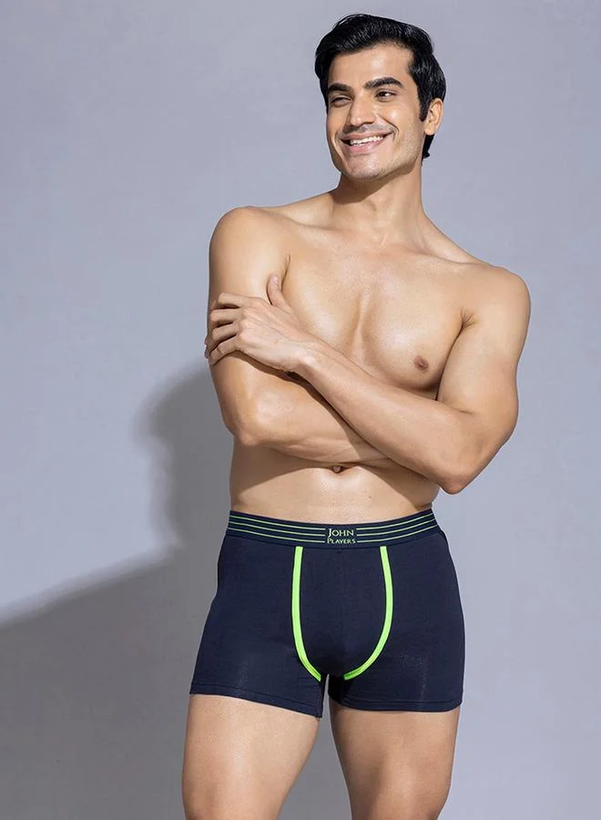 John Players John Player Pack of 2 - Solid Trunks with Striped Waistband