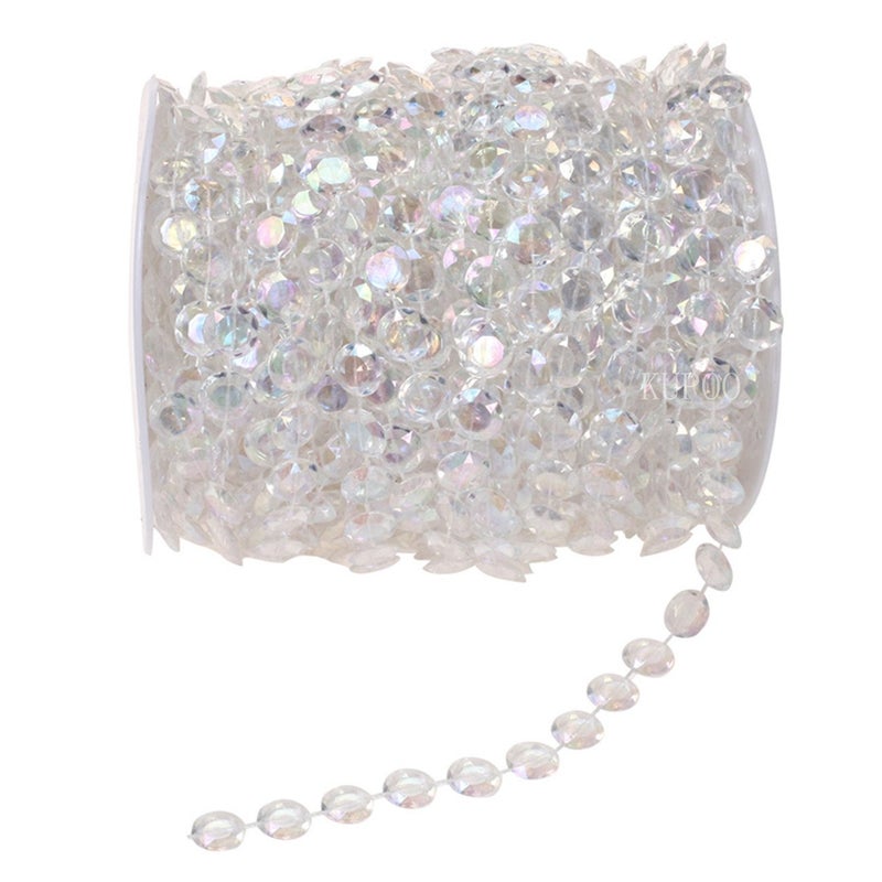 KUPOO 99 ft Clear Crystal Like Beads by The roll - Wedding Decorations (Colorful) - Image 1