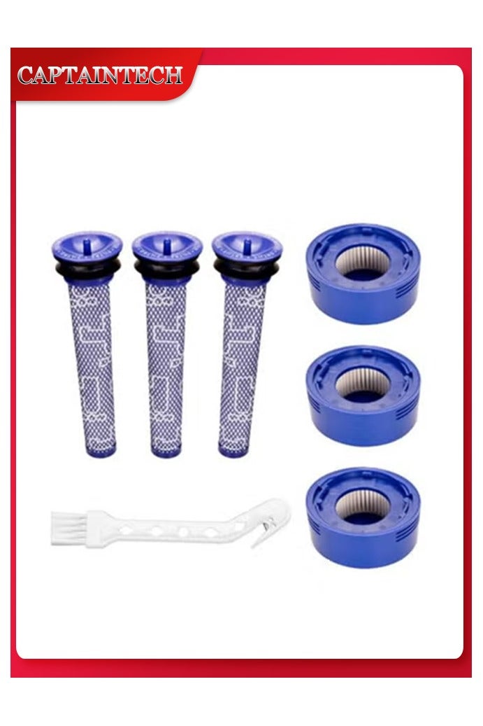 كابتن تيك Vacuum Filter Replacement Kit for Dyson V8 V7 Absolute Animal Motorhead Vacuums 3 HEPA Post Filter u0026 3 Pre Filter - Image 1