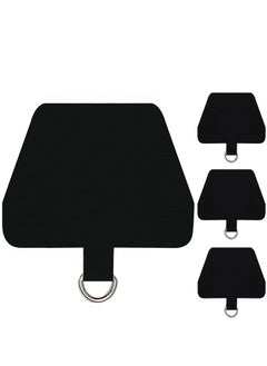 Oasisgalore 4 Pack Phone Tether Tab, Phone Strap Replacement Part for Cell Phone, Safety Lanyard Patch (Black x4)  - Image 1