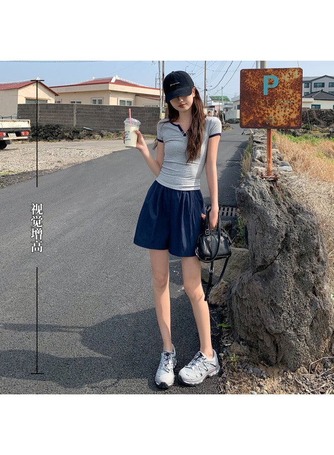 Hstyle Lightweight Breathable High-waisted Wide-leg Shorts For Women - 2025 Summer Commute Loose Versatile Slimming Sport Casual Pants - Image 5