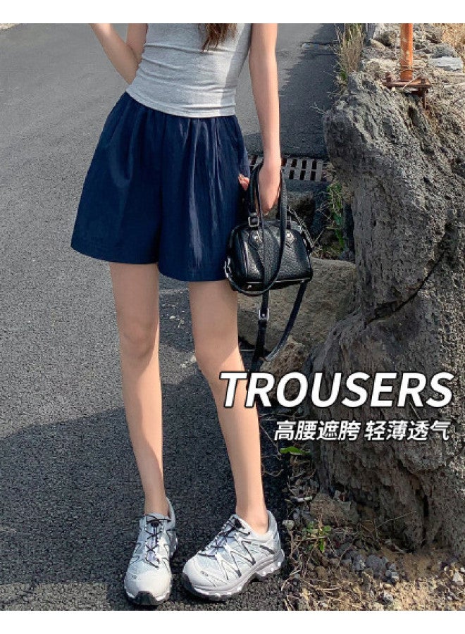 Hstyle Lightweight Breathable High-waisted Wide-leg Shorts For Women - 2025 Summer Commute Loose Versatile Slimming Sport Casual Pants - Image 1