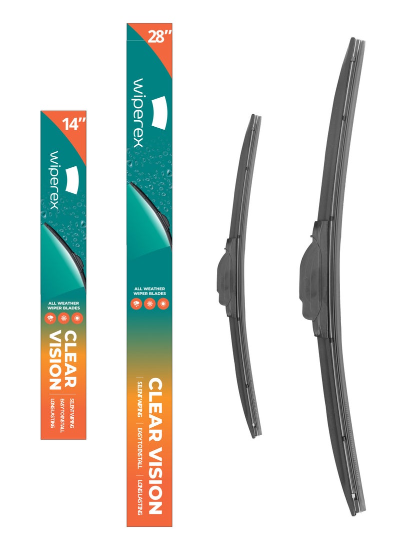 Wiperex WiperEx Wiper Blades for Honda ODYSSEY 2015 2016 2017 2018 2019 28" + 14" All Weather, Uniform Wiping, Premium Rubber, Perfect Fit, Silent, Reduced Wind Lift, No Marks (Set of 2)  - Image 1