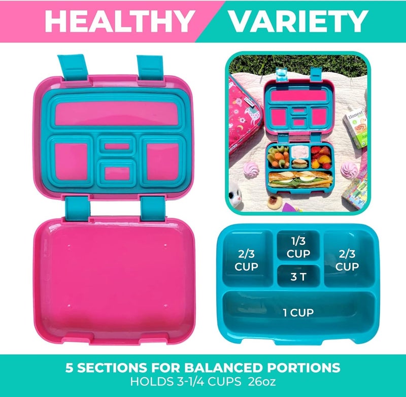 Kinsho Bento Box with Lunch Bag, Insulated Stainless Steel Thermo for Hot-Cold Food or Soup, Ice Pack Set for Kids Girls Toddlers Snacks for Daycare, Ages 3 to 7, Pink Unicorn - Image 4