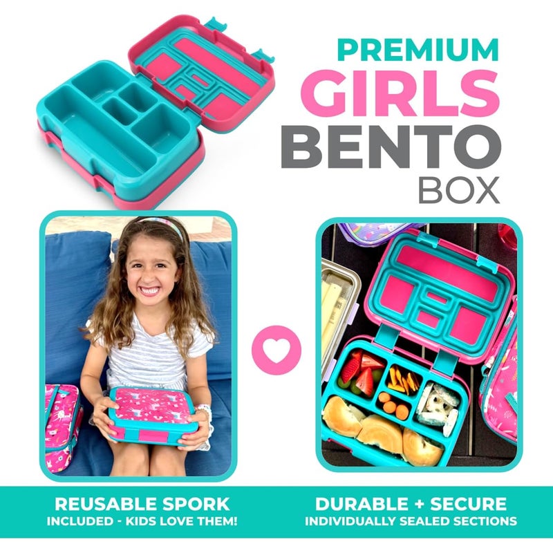 Kinsho Bento Box with Lunch Bag, Insulated Stainless Steel Thermo for Hot-Cold Food or Soup, Ice Pack Set for Kids Girls Toddlers Snacks for Daycare, Ages 3 to 7, Pink Unicorn - Image 3