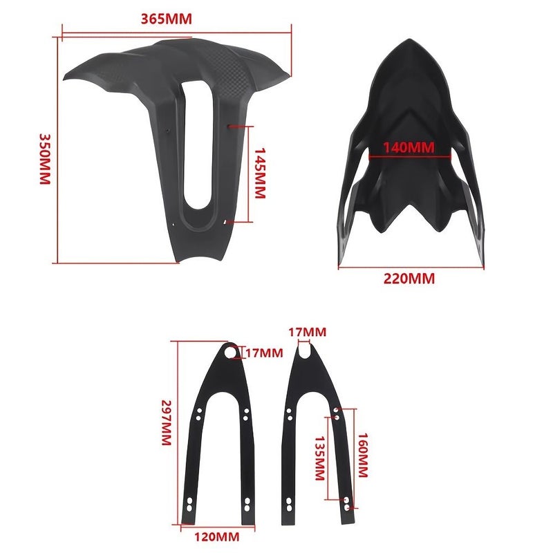 Motorcycle Rear Wheel Mudguard Black Prevent Mud Splatter Suitable Front Wheel Protection - Image 4