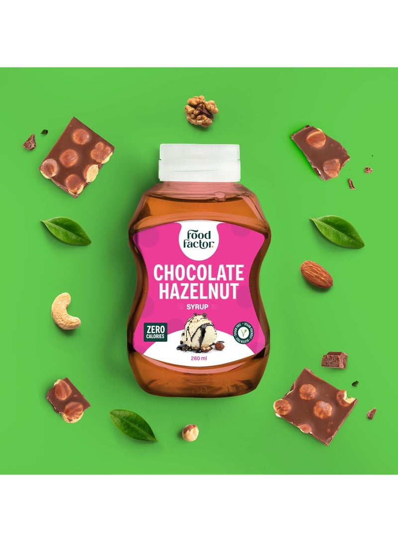 فود فاكتور شراب بنكهة فود فاكتور | صنع في إيطاليا | خالي من السكر، خالي من السعرات الحرارية، خالي من الغلوتين، مناسب للنباتيين، صديق للكيتو (260 مل، شوكولاتة بالبندق) - Image 3