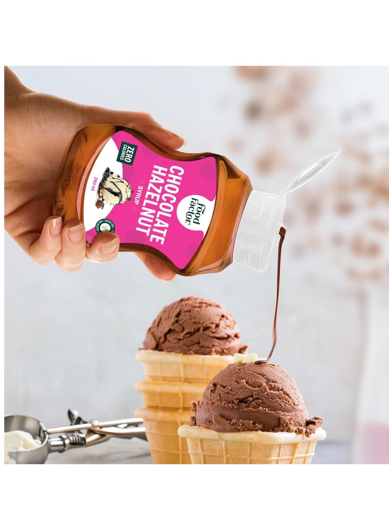 فود فاكتور شراب بنكهة فود فاكتور | صنع في إيطاليا | خالي من السكر، خالي من السعرات الحرارية، خالي من الغلوتين، مناسب للنباتيين، صديق للكيتو (260 مل، شوكولاتة بالبندق) - Image 4